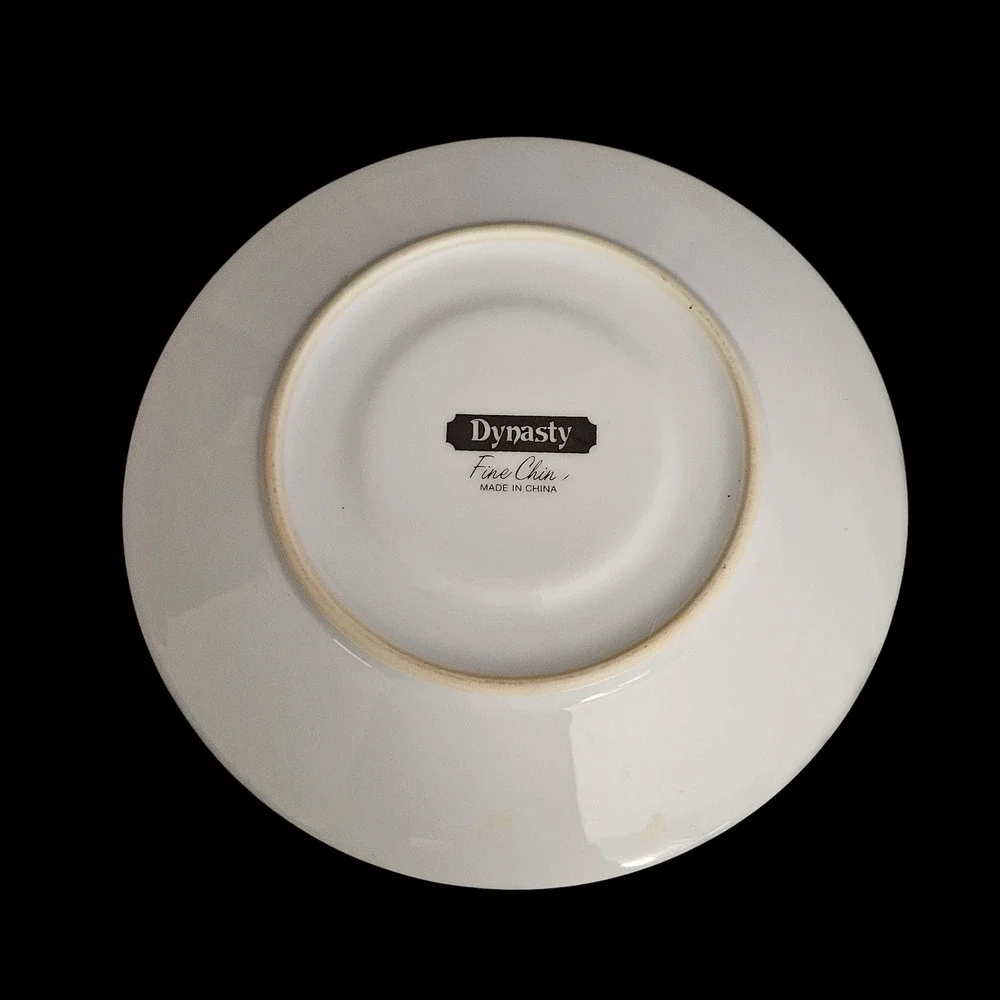 Dynasty Fine China Floral Saucer Set of 2 Vintage Replacement